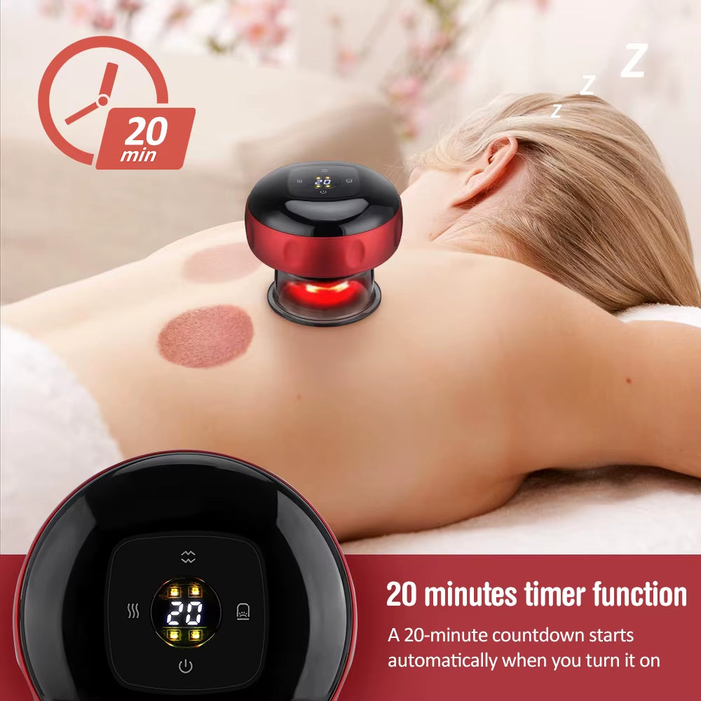 Smart Cupping Therapy Massager with Red Light Therapy for Circulation Chinese Anti-Cellulite Vacuum Cupping Massage Suction Cups